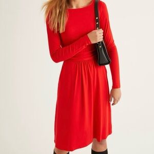 BODEN, Abigail Jersey Dress in Red, Size 6R